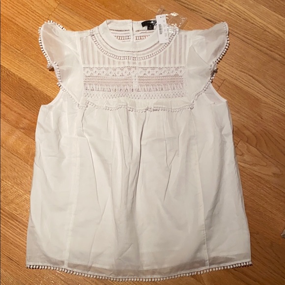 J. Crew Tops - J.Crew Flutter Sleeve Crocheted Lace Too